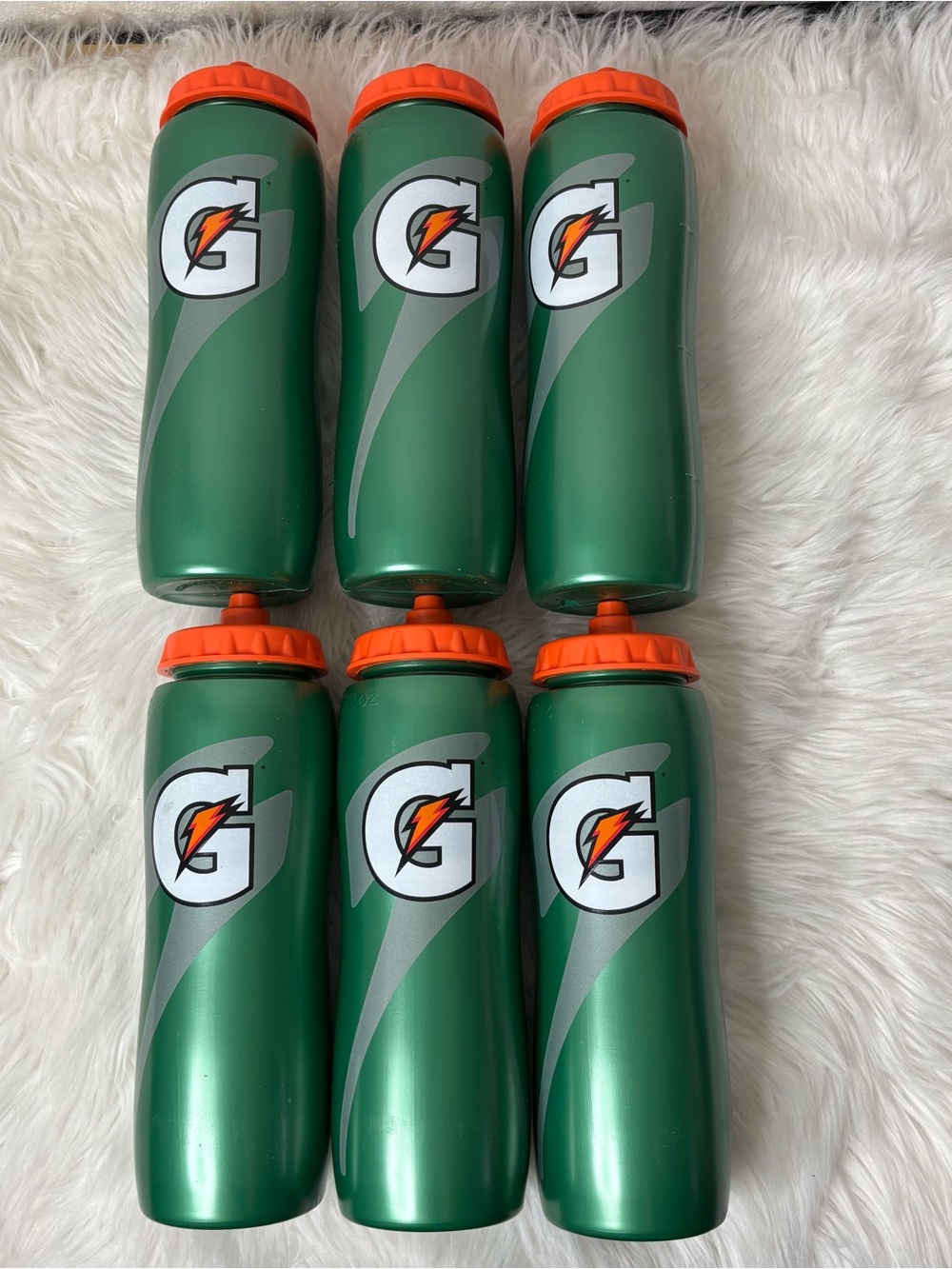 Gatorade Green Sports Water Bottle with Orange Cap - Pack of 6